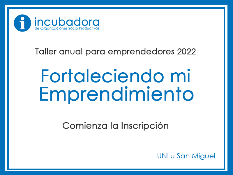 Cconvocatoria al taller anual de acompañamiento a emprendedores